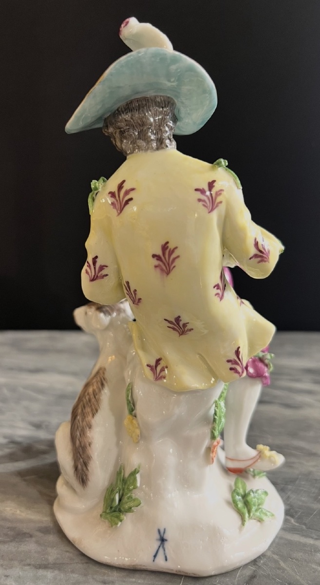 Young Gentleman With A Dog – Volkstedt Porcelain (attributed To Triebner, Ens & Eckert),-photo-3