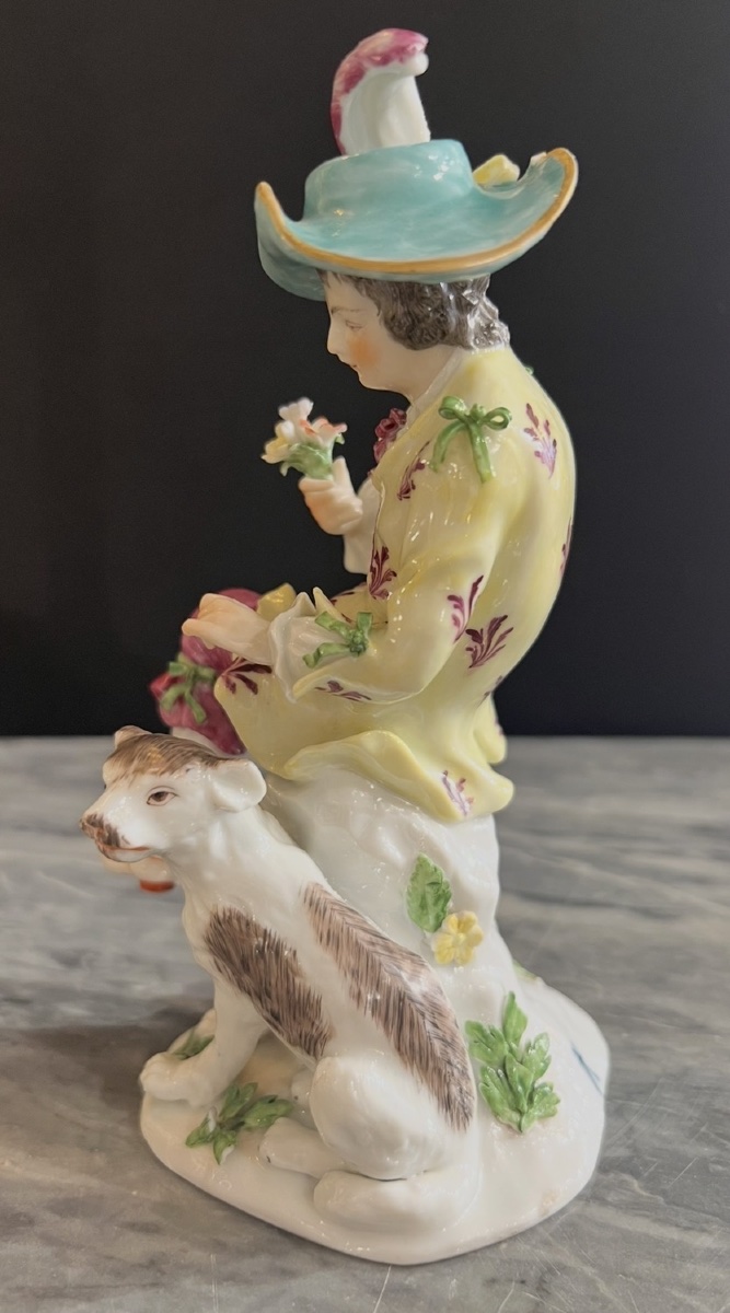 Young Gentleman With A Dog – Volkstedt Porcelain (attributed To Triebner, Ens & Eckert),-photo-4