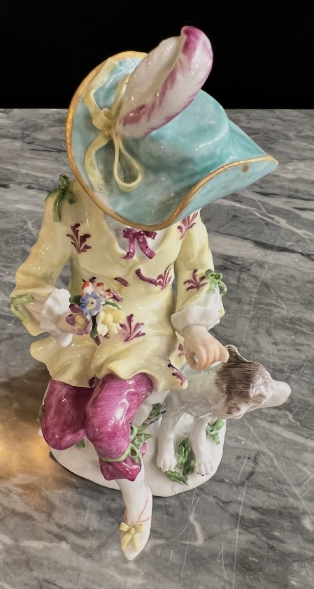 Young Gentleman With A Dog – Volkstedt Porcelain (attributed To Triebner, Ens & Eckert),-photo-3