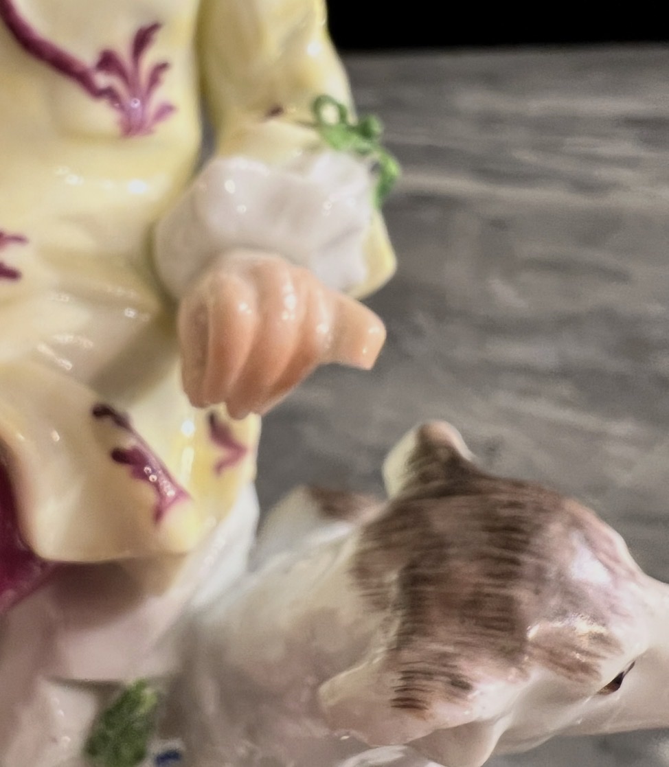 Young Gentleman With A Dog – Volkstedt Porcelain (attributed To Triebner, Ens & Eckert),-photo-4