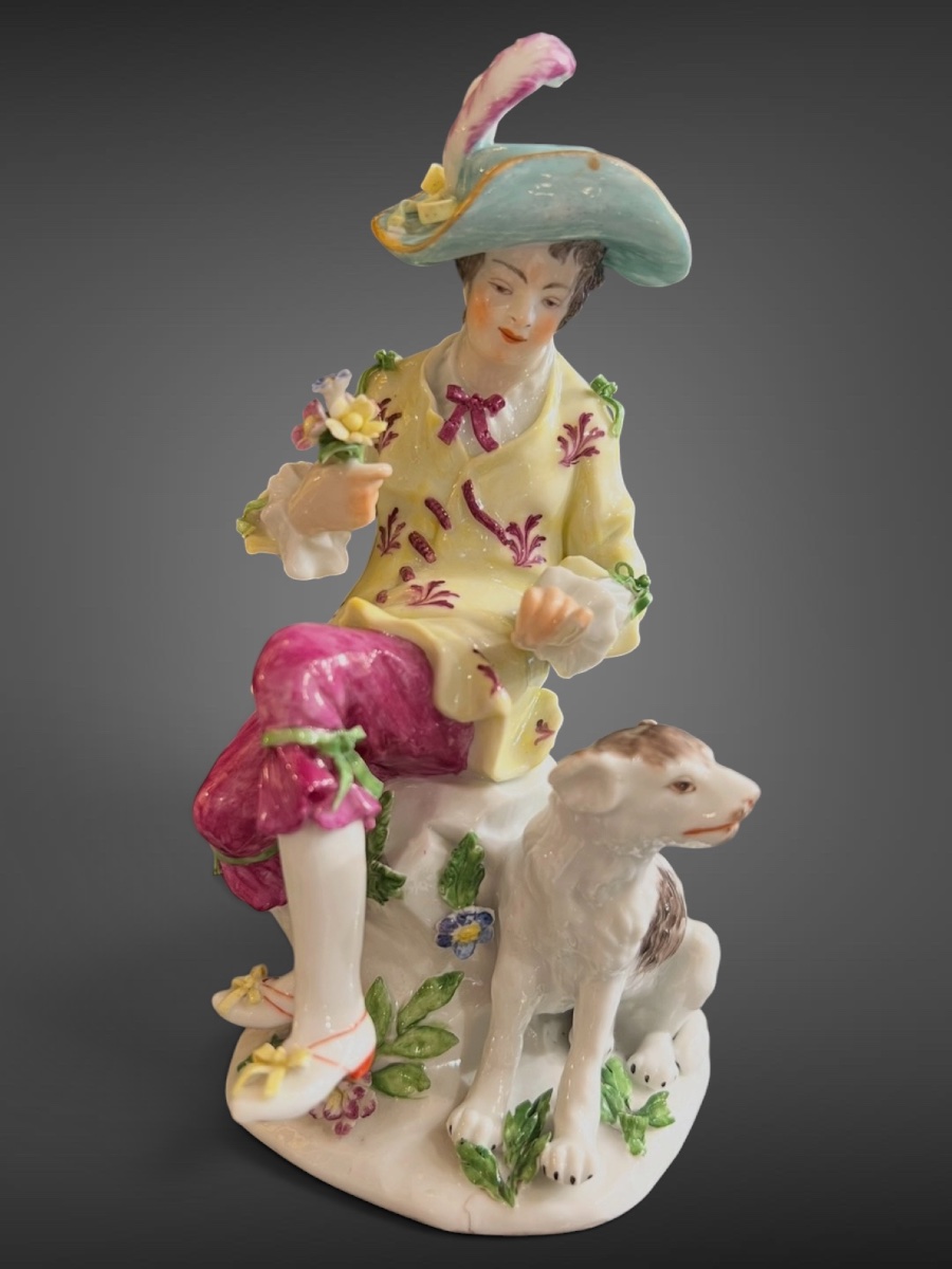 Young Gentleman With A Dog – Volkstedt Porcelain (attributed To Triebner, Ens & Eckert),
