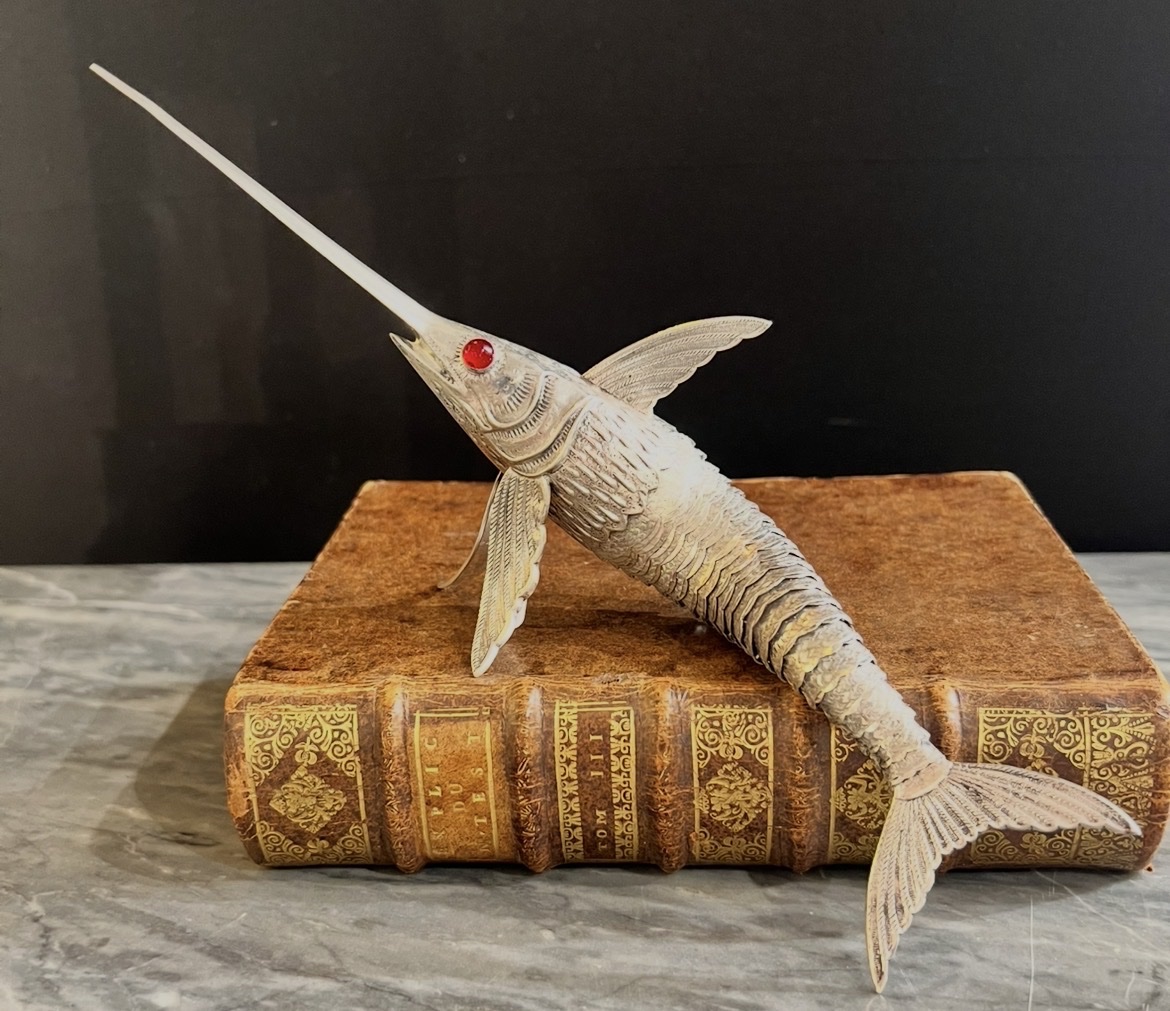 Articulated Silver Swordfish – Spain, Mid-20th Century-photo-2