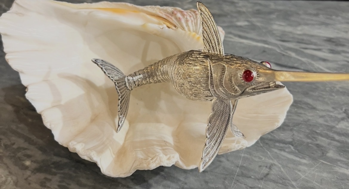 Articulated Silver Swordfish – Spain, Mid-20th Century-photo-3