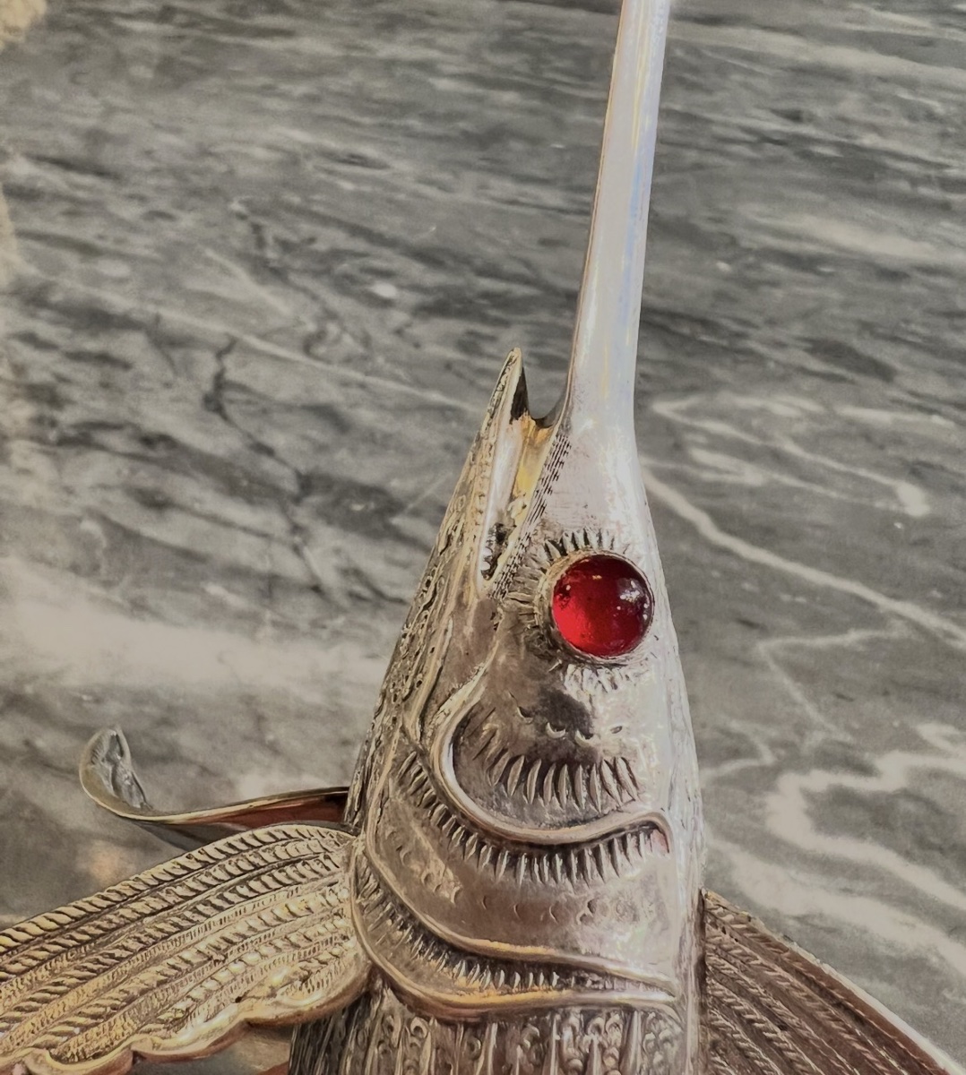 Articulated Silver Swordfish – Spain, Mid-20th Century-photo-2