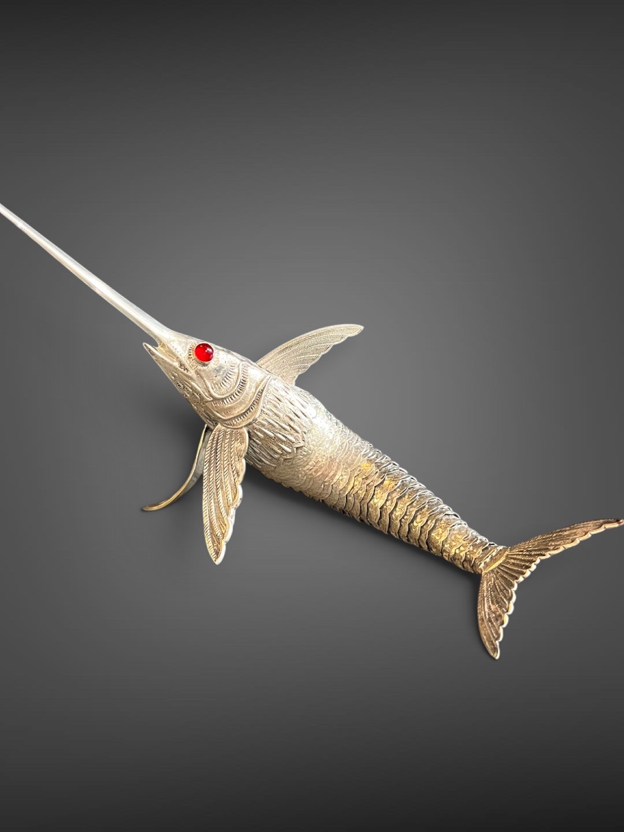Articulated Silver Swordfish – Spain, Mid-20th Century