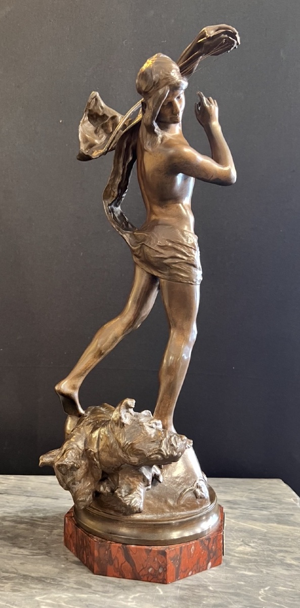 Henri Peinte – Orphée endormant Cerbère, bronze offert par la Ville de Cambrai en 1890-photo-2