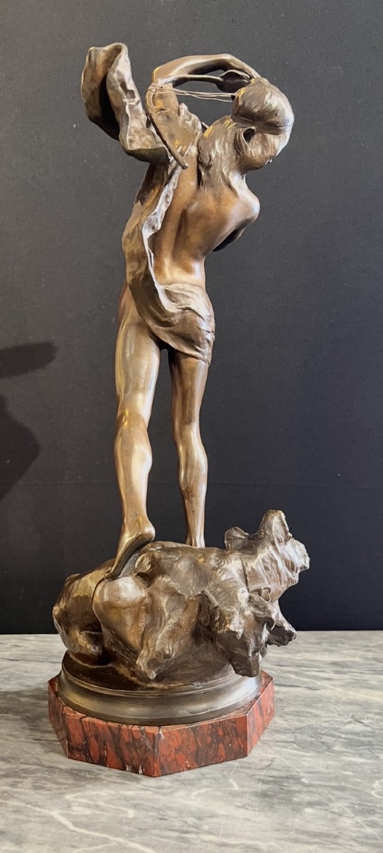 Henri Peinte – Orphée endormant Cerbère, bronze offert par la Ville de Cambrai en 1890-photo-4