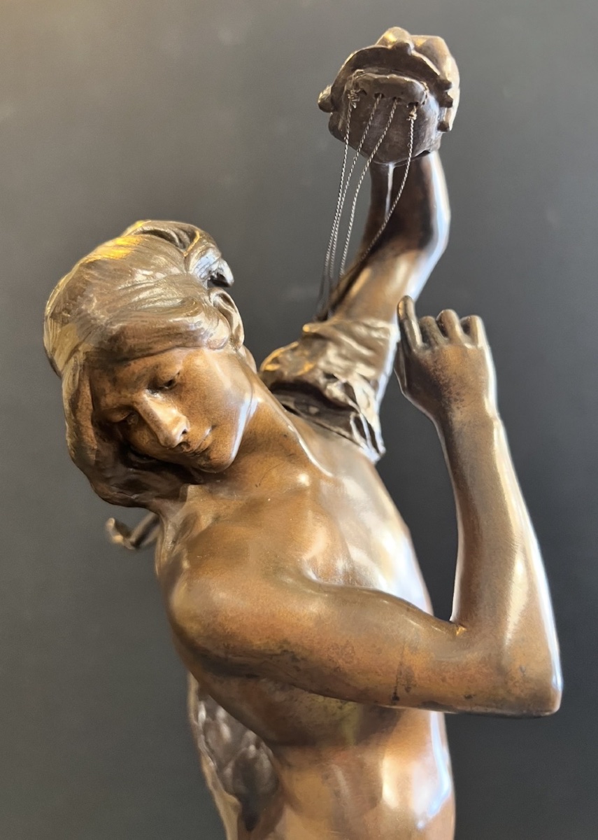 Henri Peinte – Orphée endormant Cerbère, bronze offert par la Ville de Cambrai en 1890-photo-1
