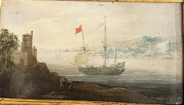 A Stop At The Foot Of The Ramparts — 18th-century Marine Painting On Copper-photo-2
