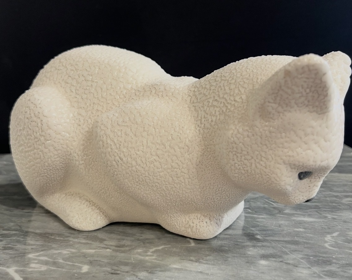 Milk Time — Faience Cat With Chagrin Glaze, Vinsare In Sèvres-photo-3