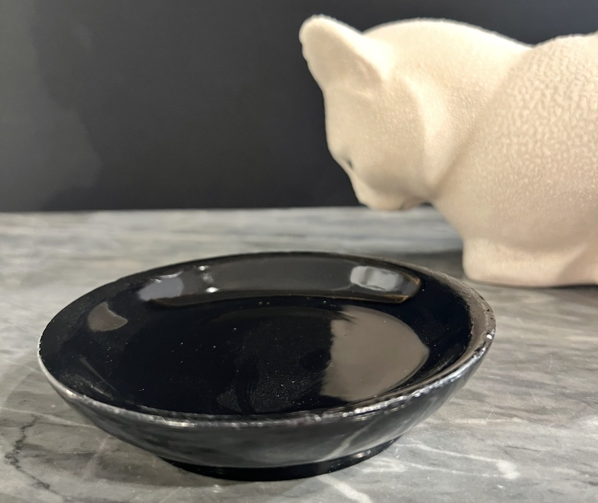 Milk Time — Faience Cat With Chagrin Glaze, Vinsare In Sèvres-photo-4