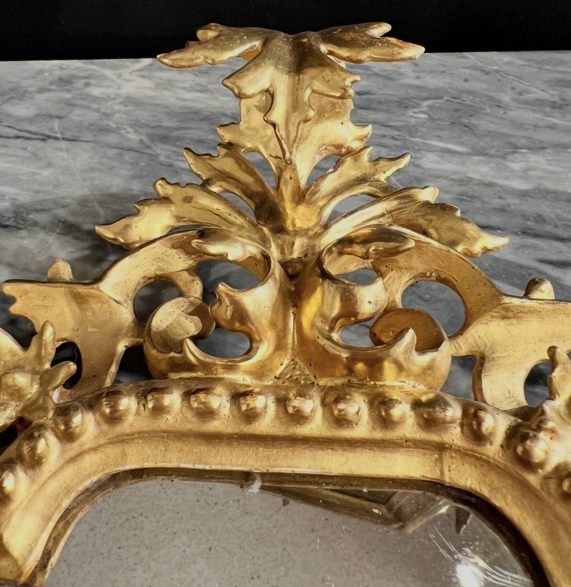 Small Carved And Gilded Wooden Mirror In The Baroque Style-photo-3