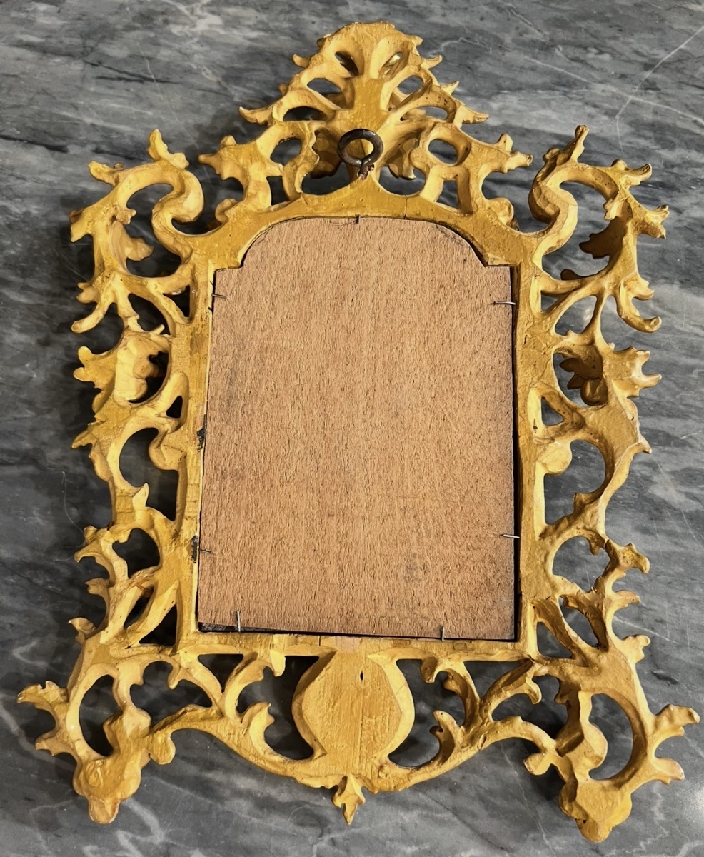 Small Carved And Gilded Wooden Mirror In The Baroque Style-photo-4
