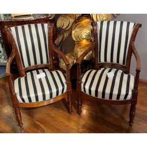 Pair Of Empire Armchairs Stamped Demay Rue De Clery