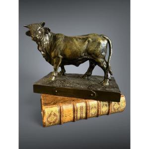 Jeune Taureau Bronze animalier signé R. Guillaume – Exposition 1889