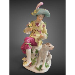 Young Gentleman With A Dog – Volkstedt Porcelain (attributed To Triebner, Ens & Eckert),