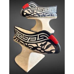 Pair Of Manchu Shoes With High Soles – China, Circa 1900