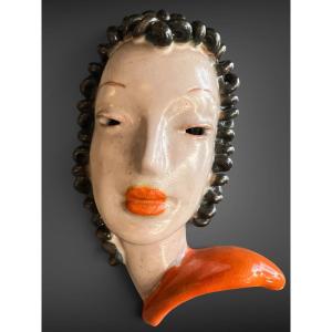 Goldscheider – Art Deco Wall Mask By Rudolf Knörlein, Circa 1932