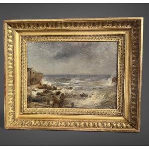 Marine napolitaine par gros temps – vers 1850