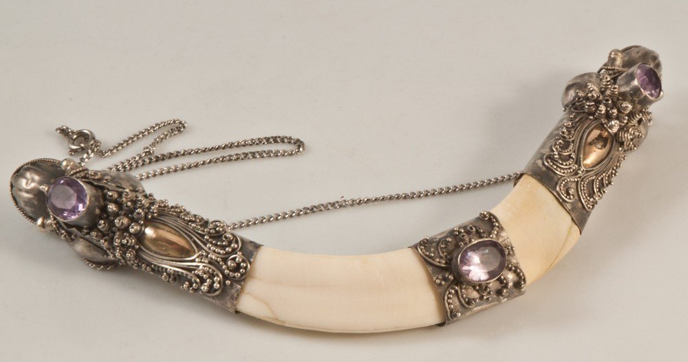 Asian Necklace With Two Dragons China Indochina Vietnam-photo-2
