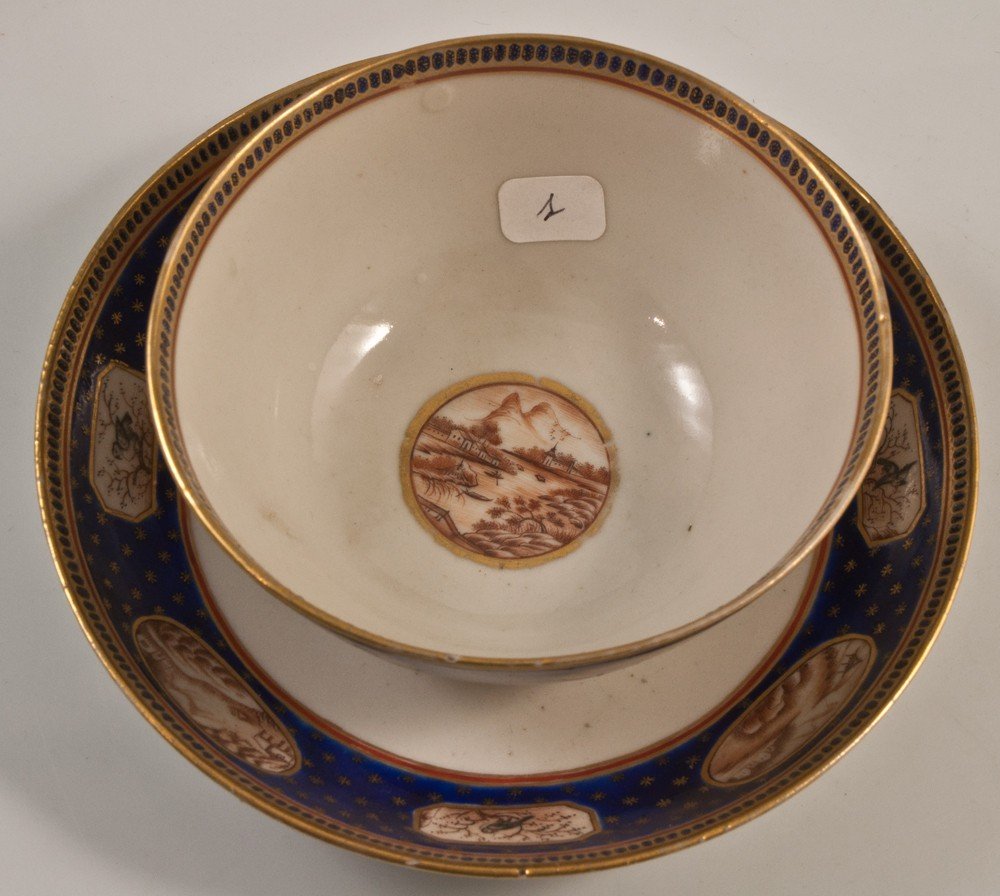 Bowl And Saucer China XVIIIth East India Company Lot1-photo-3