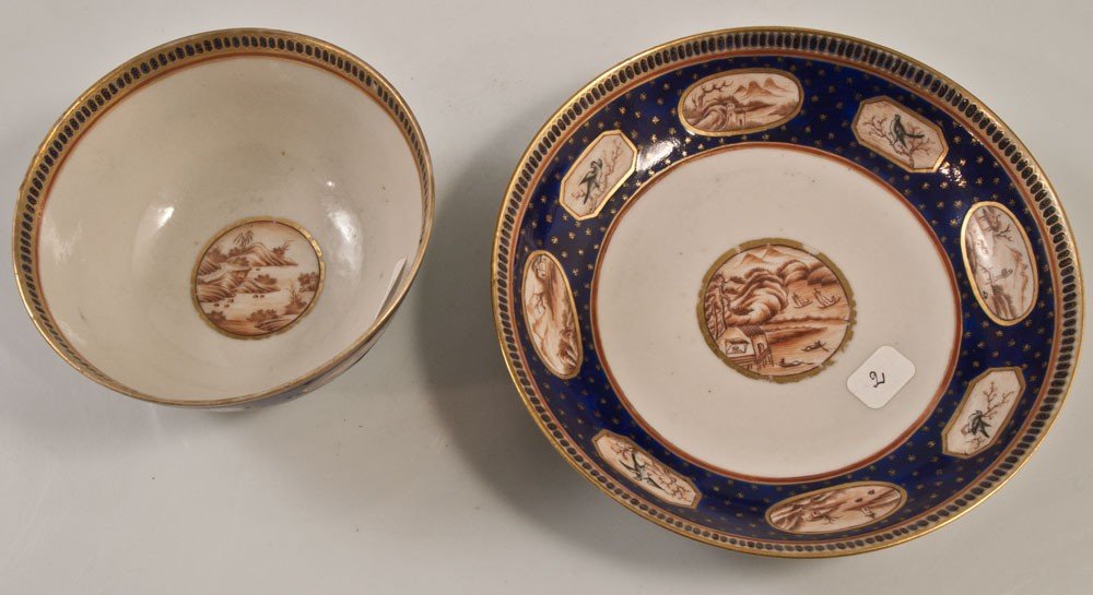 Bowl And Saucer China XVIIIth East India Company Lot2-photo-2