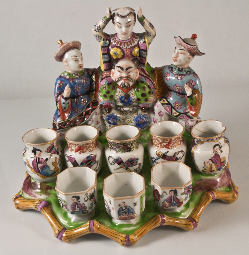 Bayeux Groupe En Porcelaine Marchands d'épices Chinois-photo-2