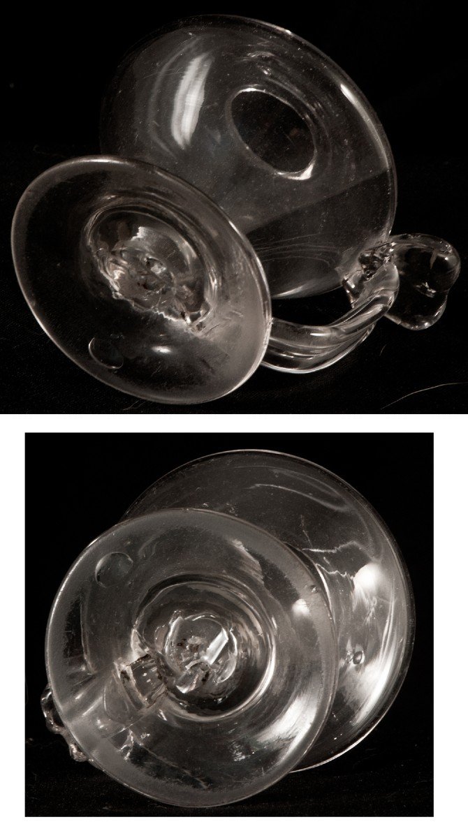 Lampe à Huile Miniature Verre Soufflé XVIII Lot1-photo-2