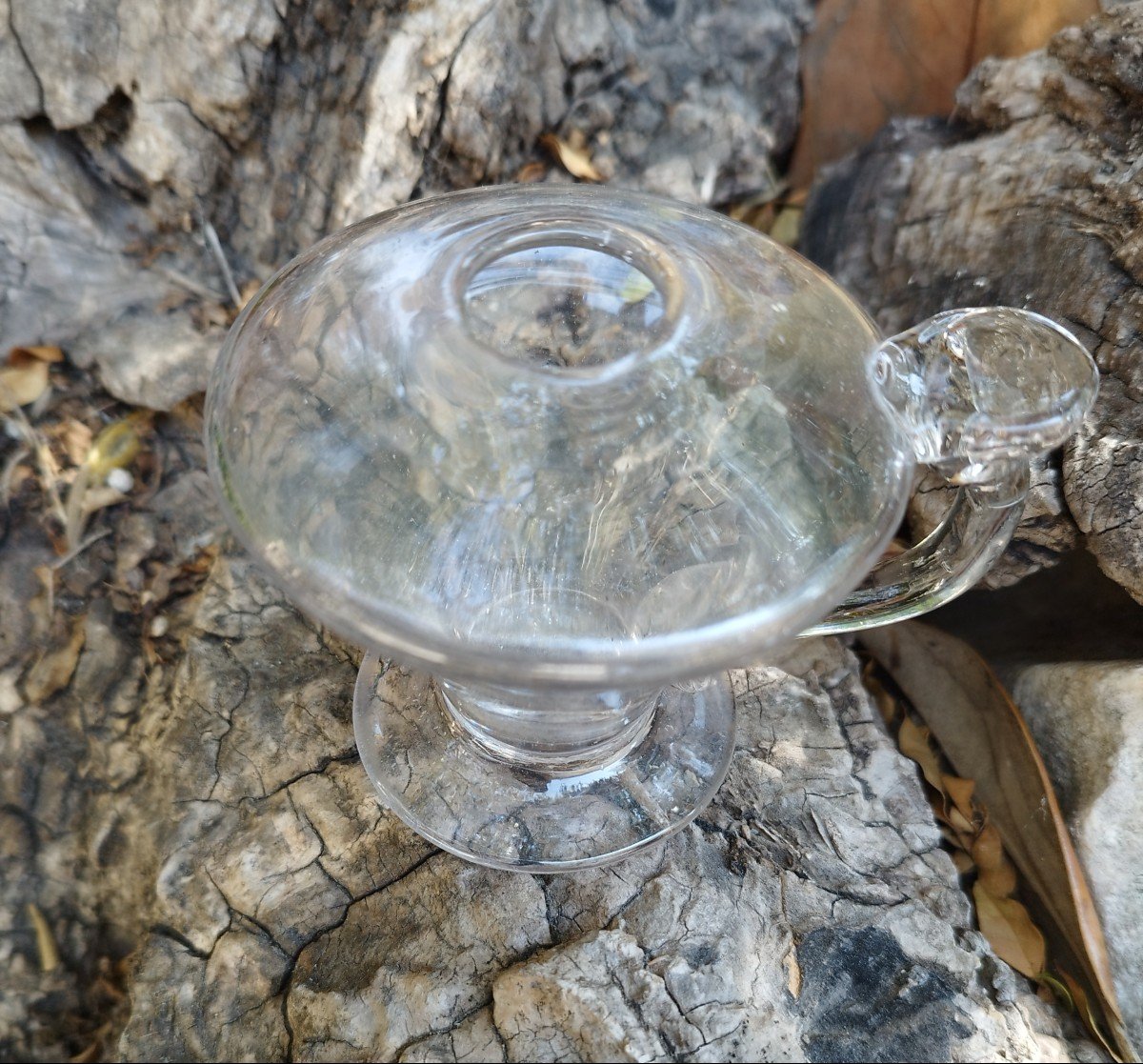 Lampe à Huile Miniature Verre Soufflé XVIII Lot2-photo-2