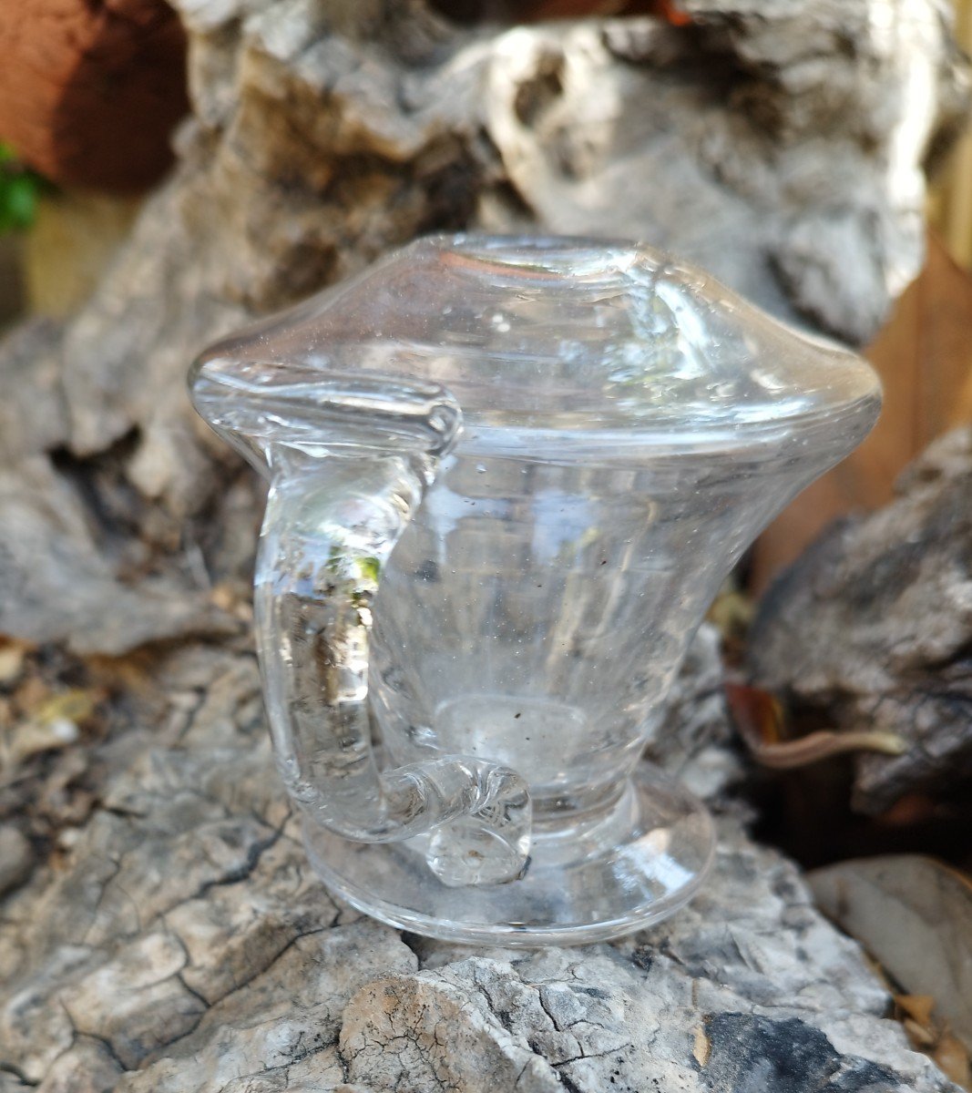 Miniature Oil Lamp Blown Glass XVIII Lot2-photo-1
