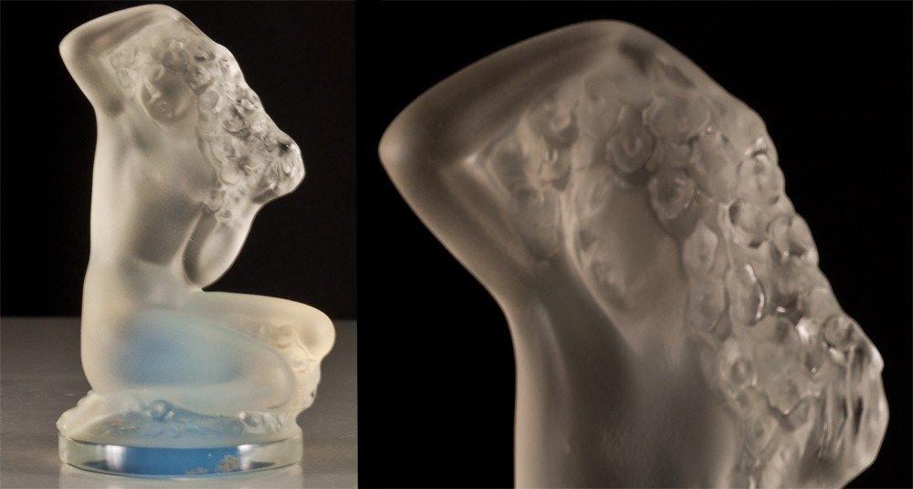 Lalique France modèle Floréal Statuette Femme Verre Opalescent-photo-3