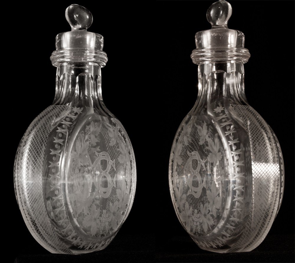Flasque De Chasse Cristal Taillé Perdrix-photo-3