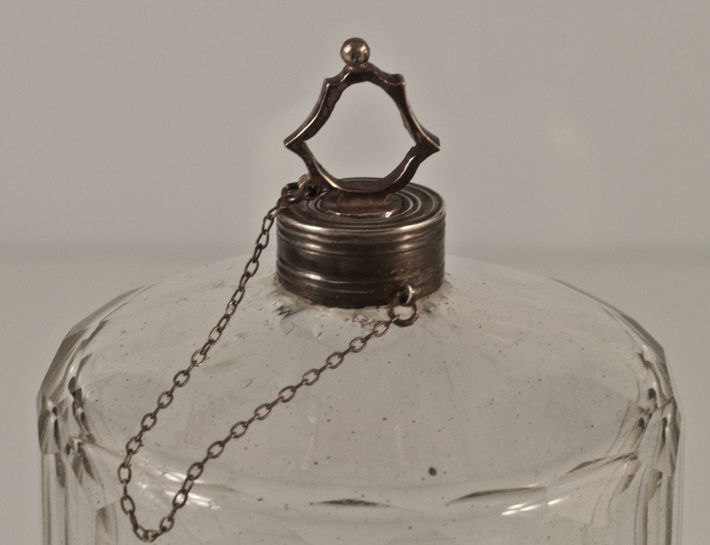 Flacon / Bouteille à Parfum Cristal Et Argent XVIIIème-photo-2