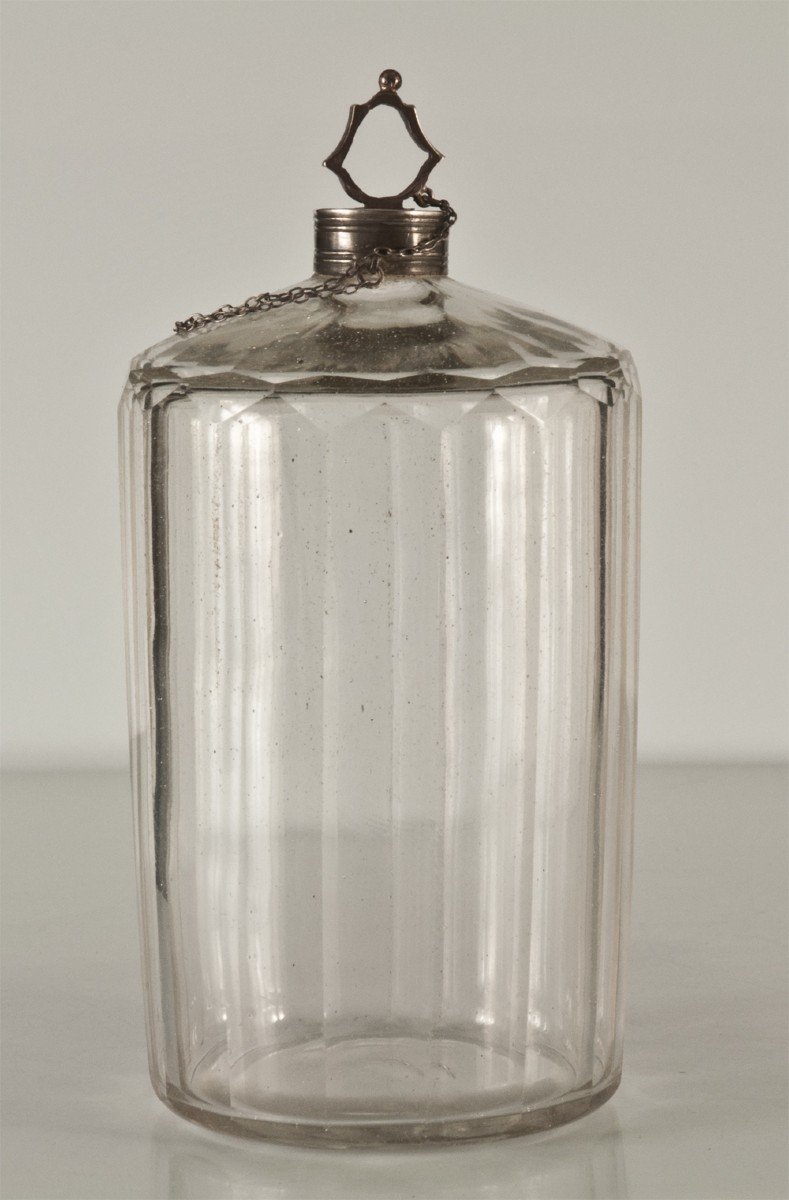 Flacon / Bouteille à Parfum Cristal Et Argent XVIIIème