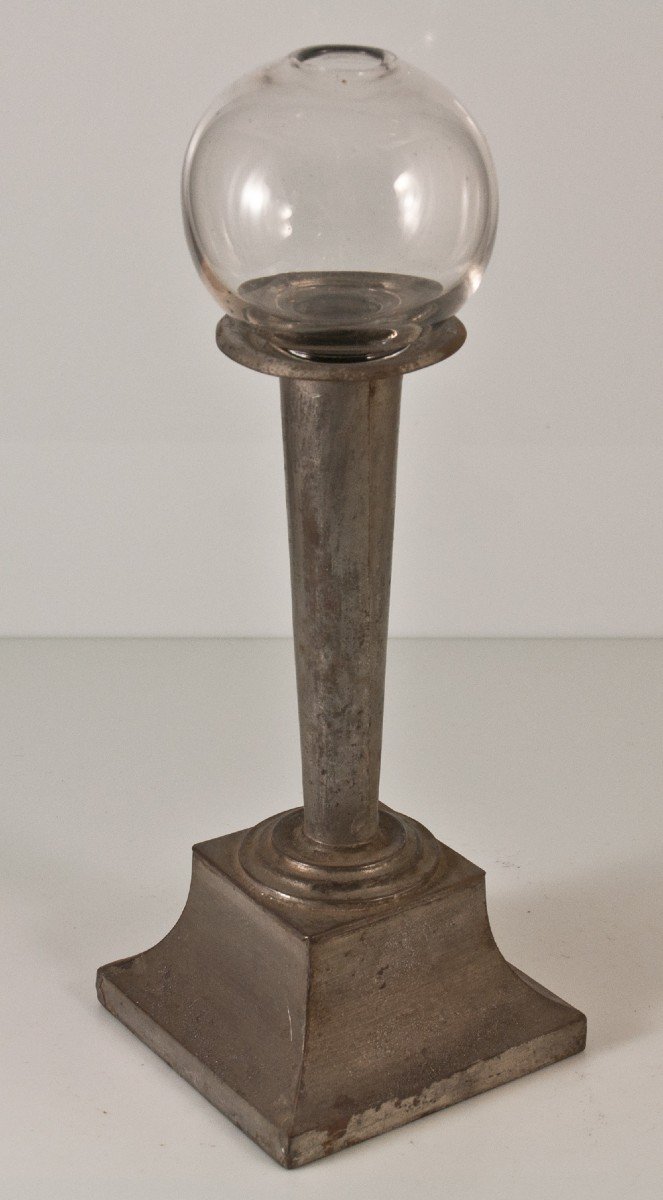 Glass And Metal Oil Lamp Directoire Period-photo-3