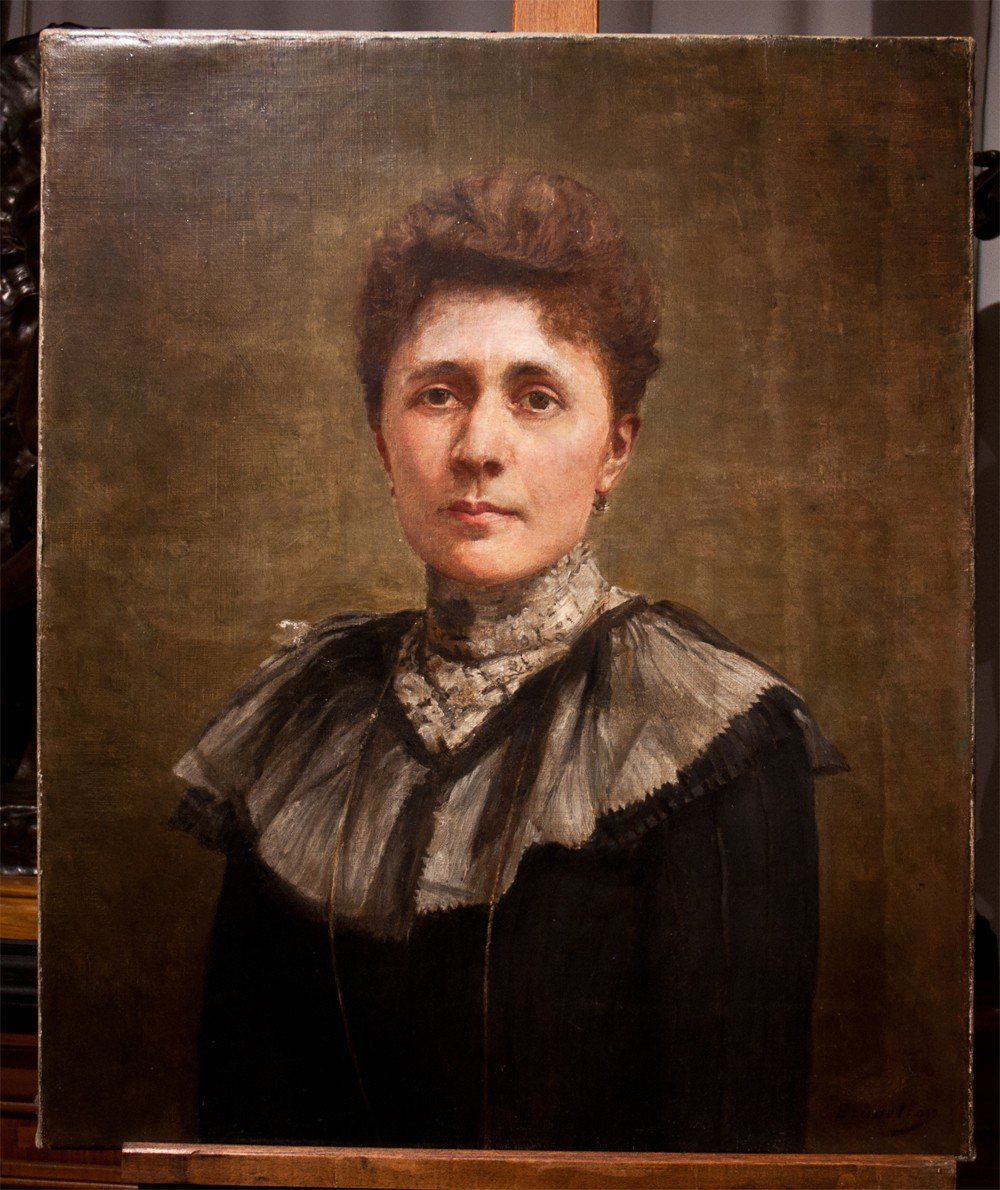Joseph Auguste Brunetton (1863-1923): Portrait De Femme Ag28-photo-2