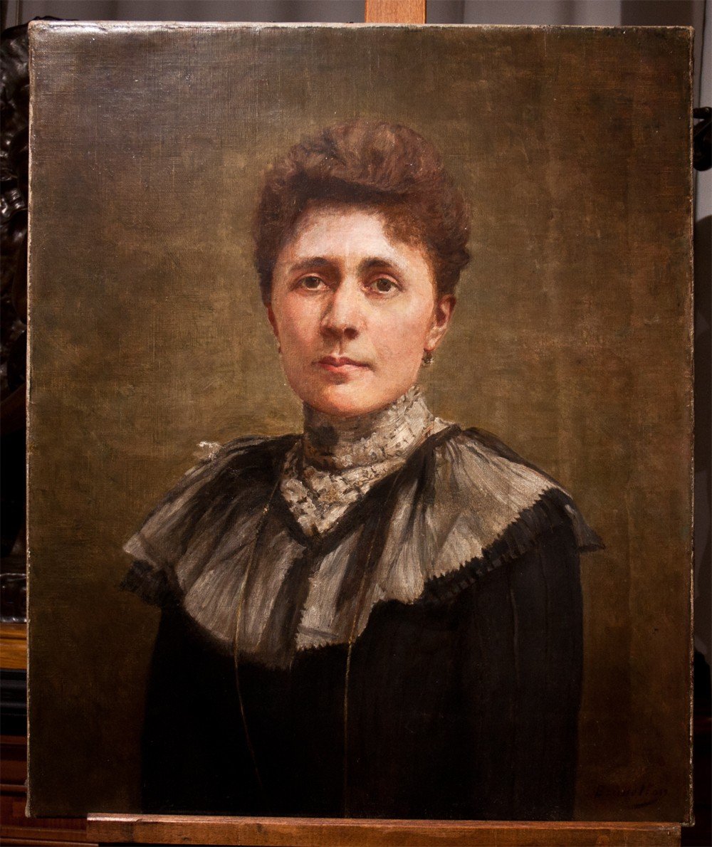 Joseph Auguste Brunetton (1863-1923): Portrait Of Woman Ag28-photo-2