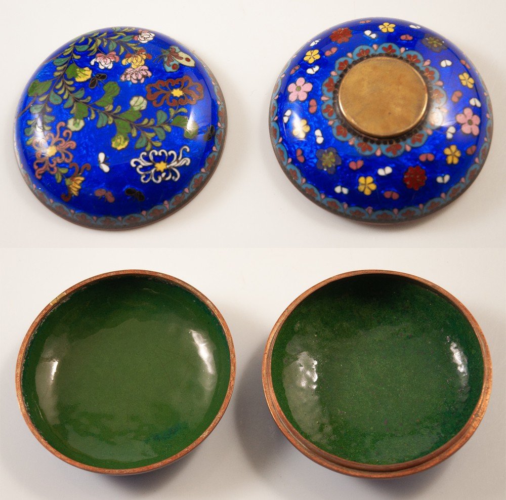 Boite En émail Cloisonné Asiatique XIXème Chine / Japon-photo-4