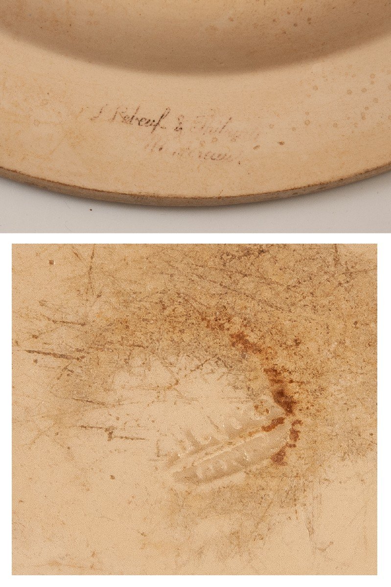 Lebeuf And Thibault Creil Montereau "la Danse" Tambourine / Chinese Earthenware Plate-photo-2