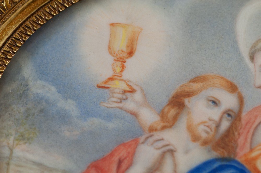 Miniature Portrait Christ Dans La Cour De Gethsémani Jardin Des Oliviers / Beau Cadre-photo-2