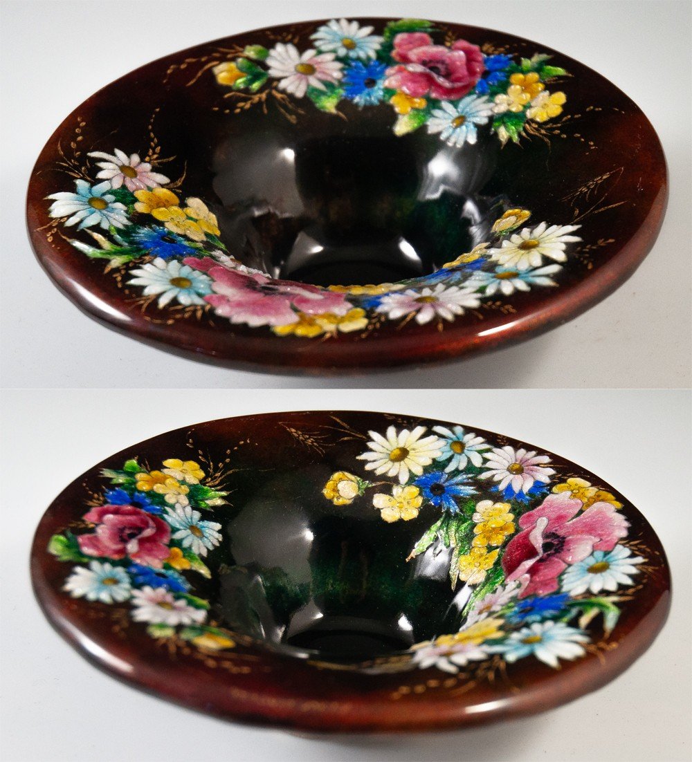 Camille Fauré Coupe Sur Talon émail / émaux De Limoges-photo-3