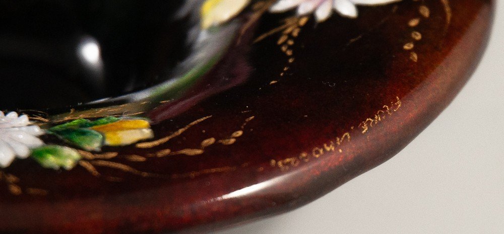 Camille Fauré Coupe Sur Talon émail / émaux De Limoges-photo-1