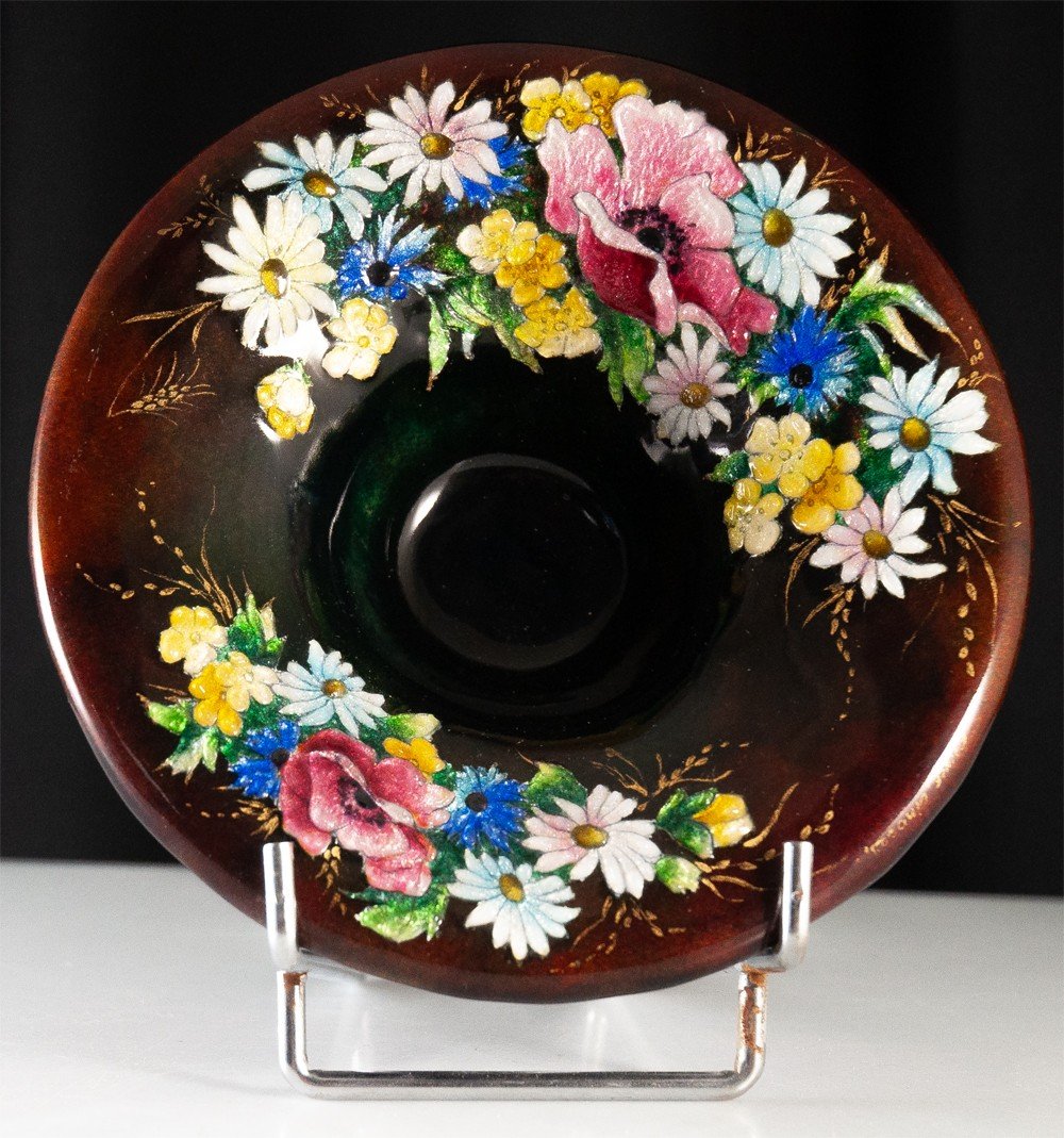 Camille Fauré Coupe Sur Talon émail / émaux De Limoges-photo-4