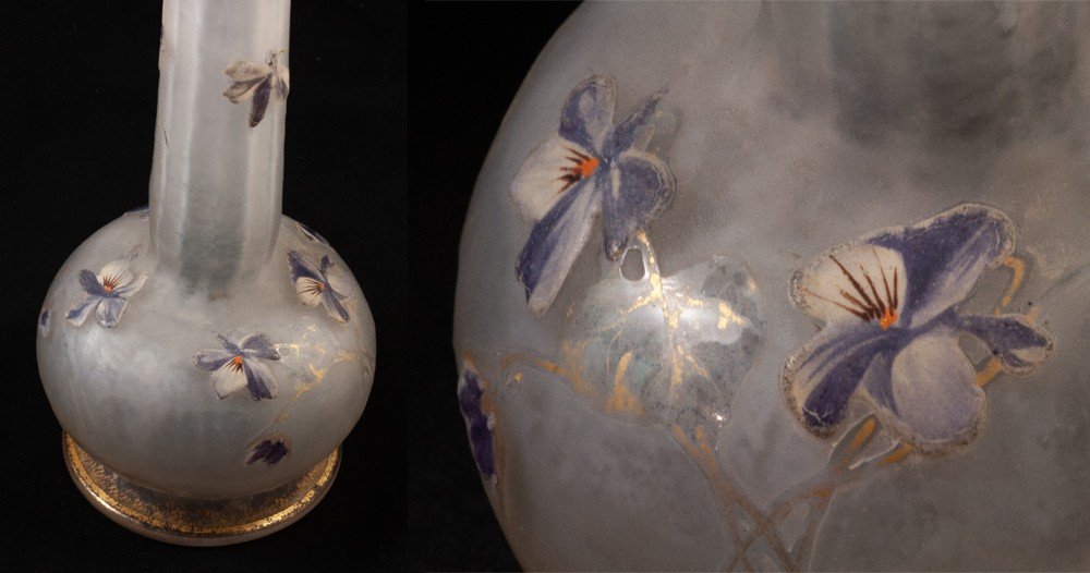 Legras Montjoye Soliflore Vase With Violets-photo-1