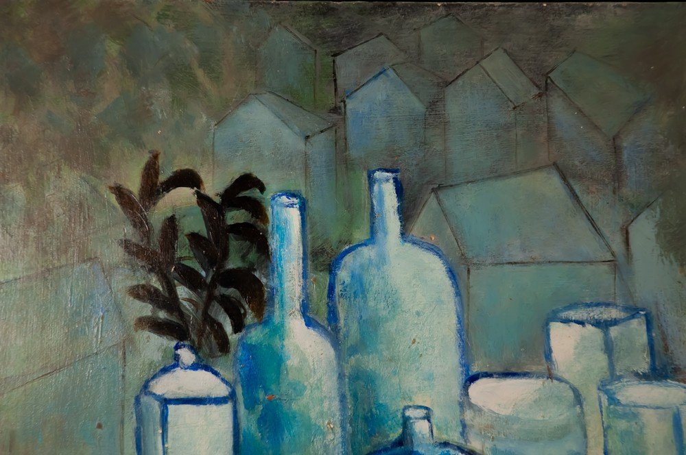 Pierre Vauthey (1937-2019): Still Life With Bottles-photo-3