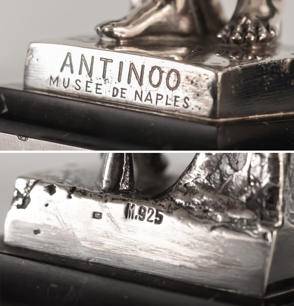 Antinoo / Antinous Farnese Statue Solid Silver Naples Museum / Ephebe-photo-4
