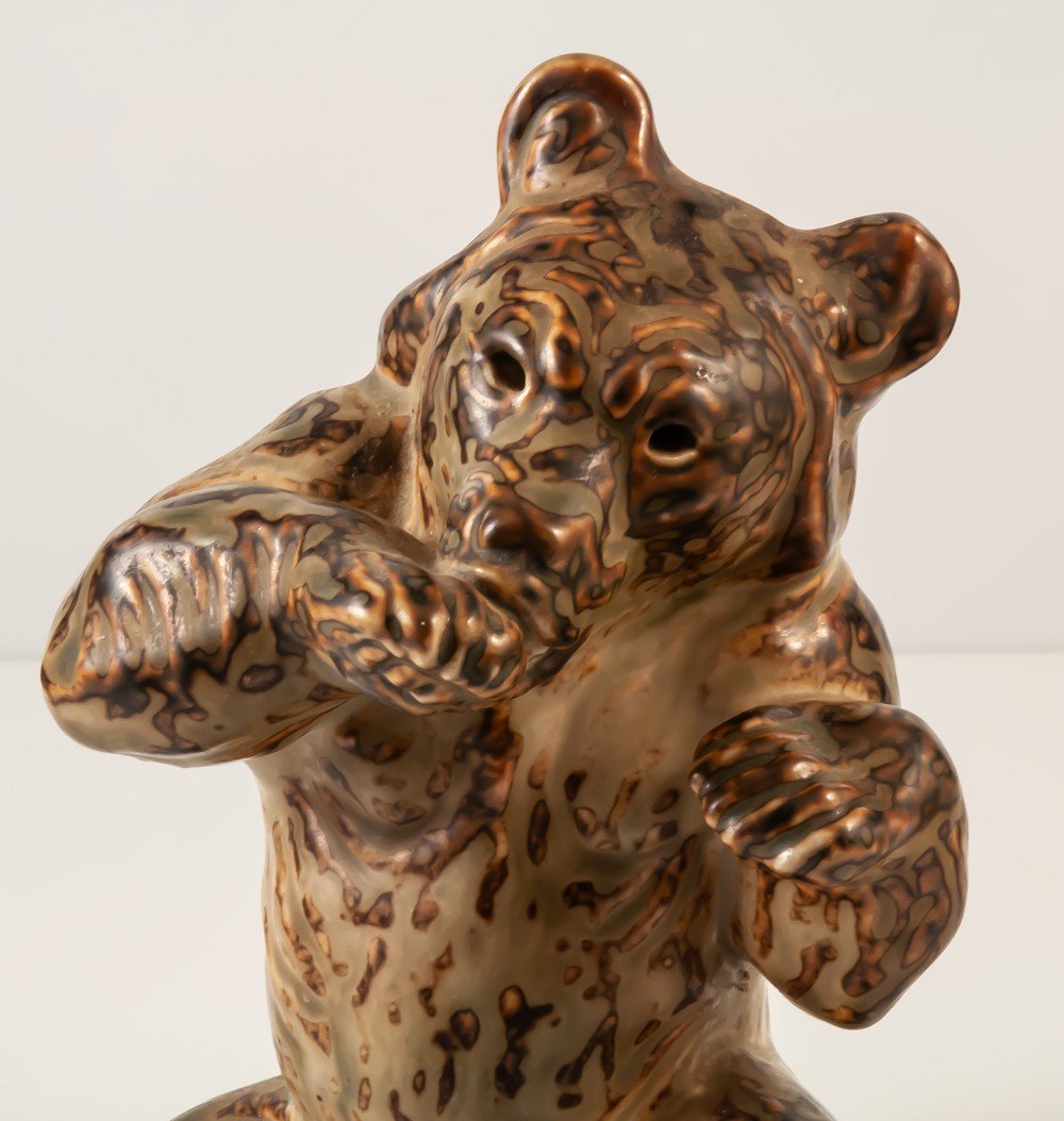 Royal Copenhague Ours Assis En Grès / Porcelaine Danemark Knud Kyhn (1880-1969)-photo-2