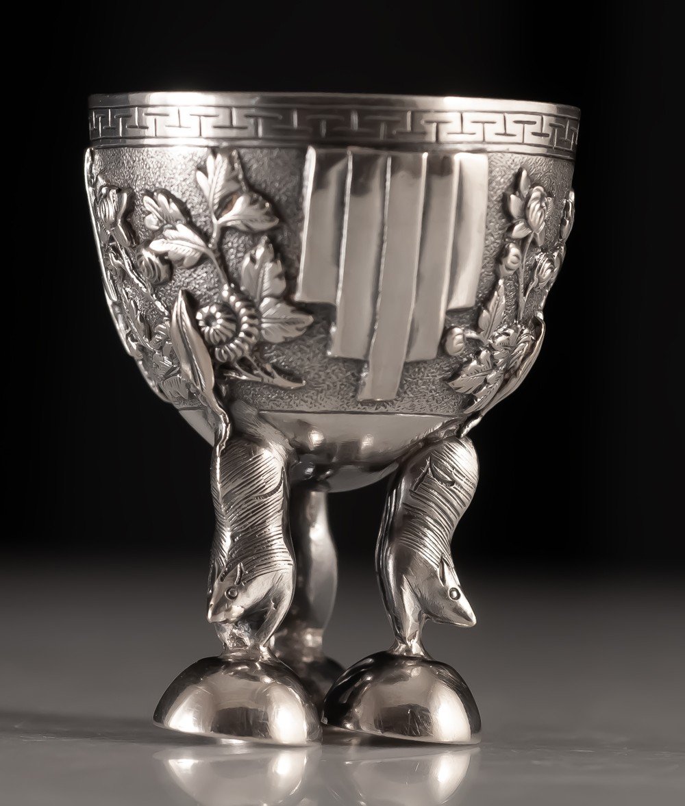 Coquetier En Argent Asiatique Chine Indochine-photo-2