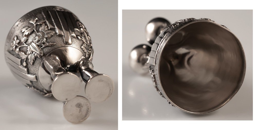 Coquetier En Argent Asiatique Chine Indochine-photo-3