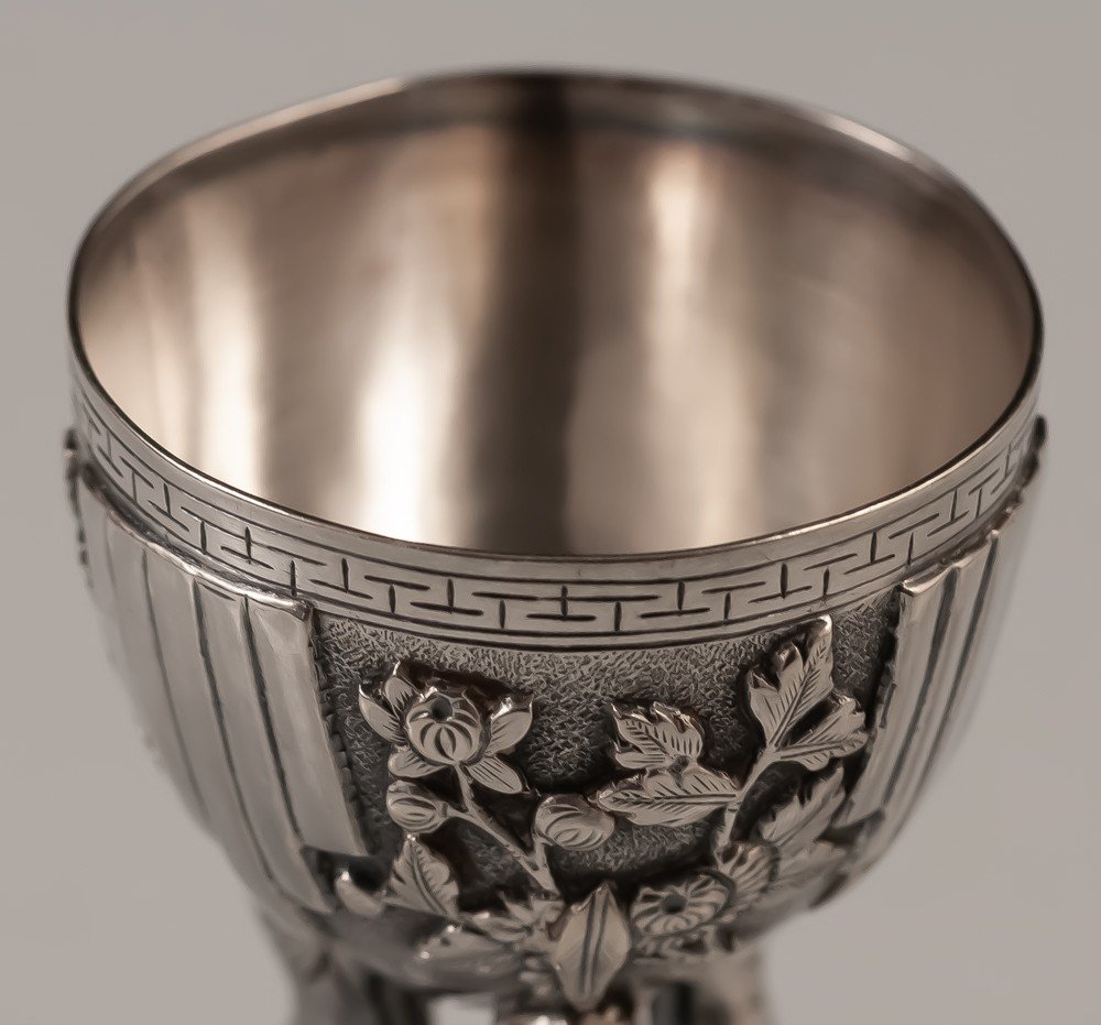 Coquetier En Argent Asiatique Chine Indochine-photo-4